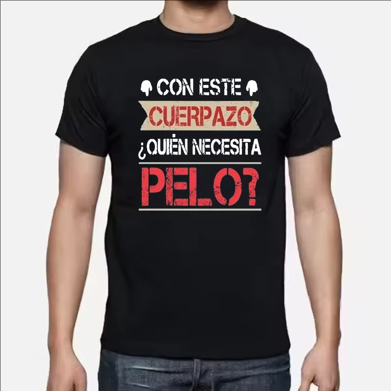 Quien Necesita PELO impression hommes t-shirt été décontracté quotidien en plein air Streetwear col rond à manches courtes haut t-shirt pour hommes