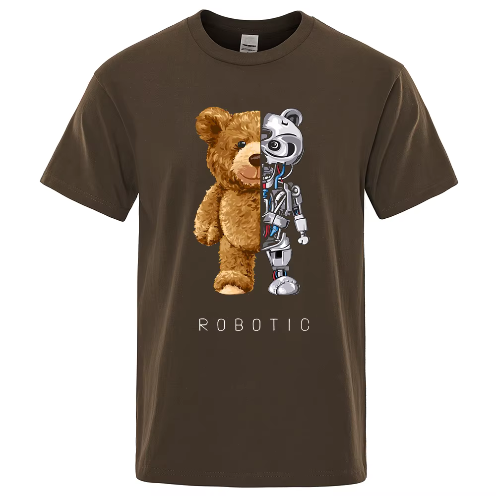 T-shirt en coton Robot Bear pour hommes