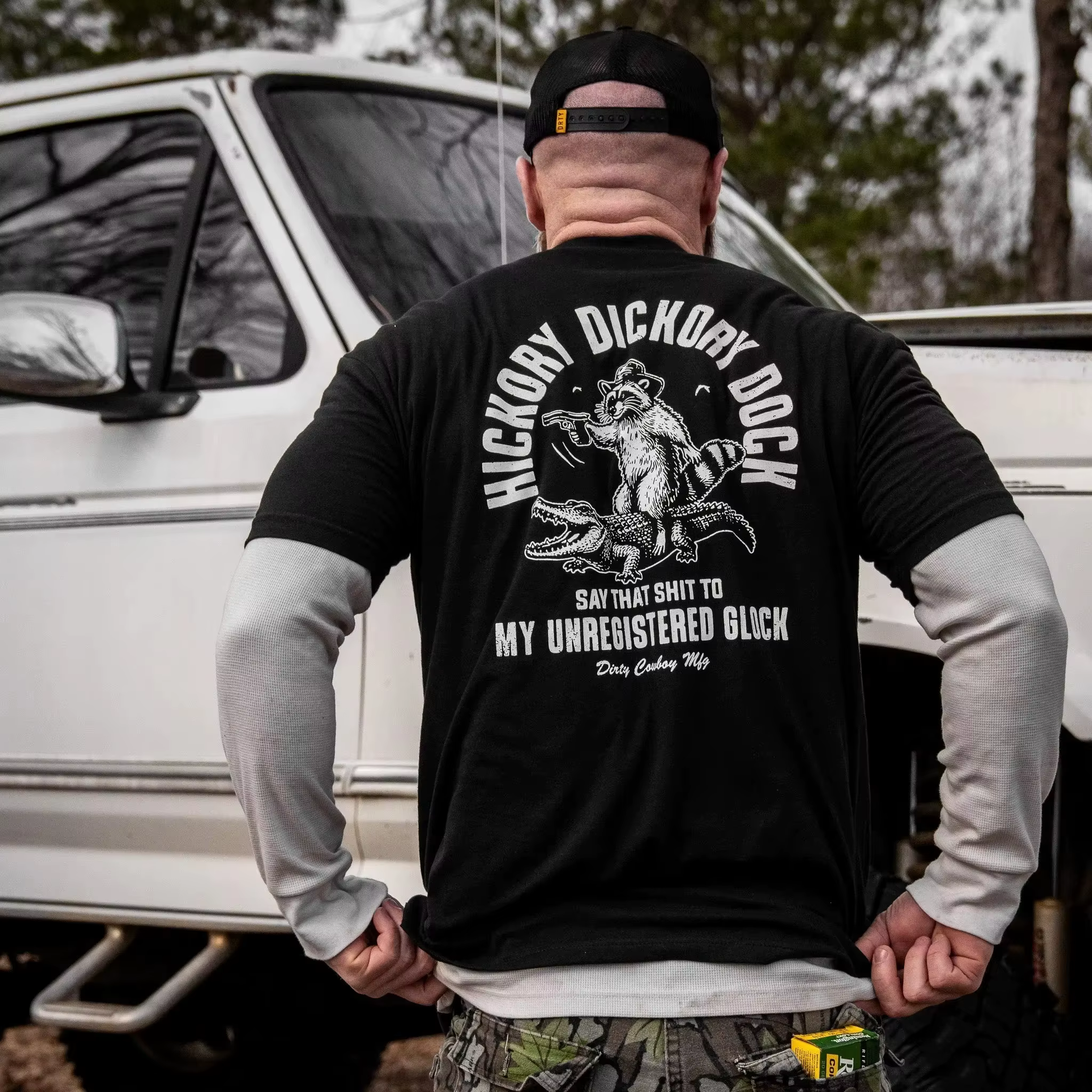 T-shirt Rétro Homme Imprimé Sauvage (Raton Laveur, Crocodile, Chasse) Style Country Western Ample Oversize Manches Courtes Streetwear Unisexe