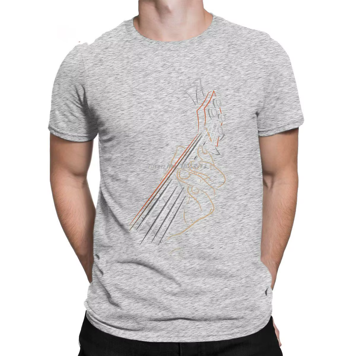 Humoristique actif guitare basse Rock musique T-Shirt hommes col rond coton
