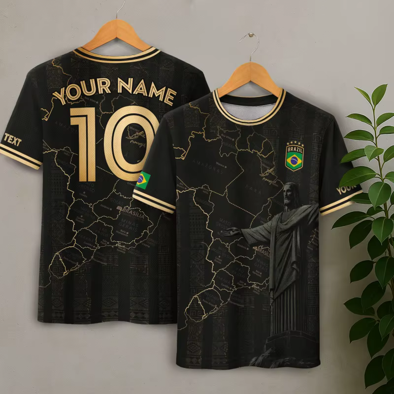 T-shirt à motif de maillots brésiliens pour hommes