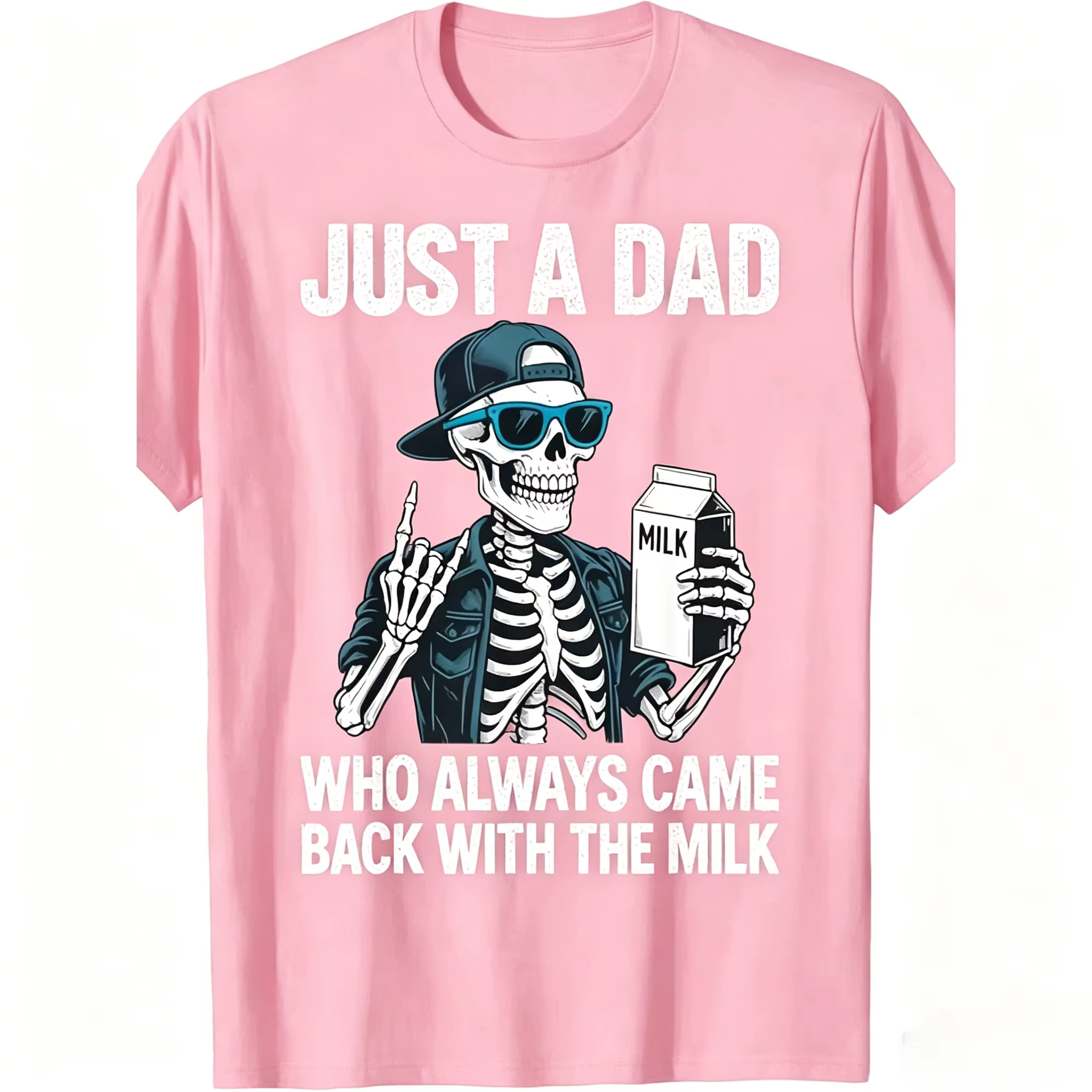 T-shirt drôle pour hommes avec la citation « Just A Dad Who Always Came Back with The Milk »