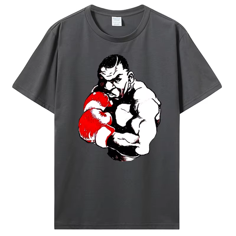 T-shirt de boxe rétro en coton pour hommes