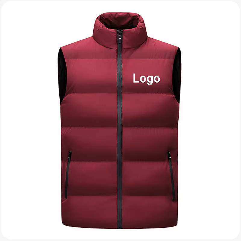 Gilet sans manches personnalisé avec fermeture éclair pour homme