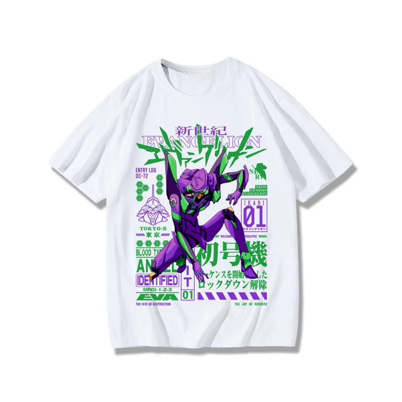 Neon Genesis Evangelion End of Eva Eye Shirt Chemise à manches courtes de style classique unisexe pour hommes et femmes