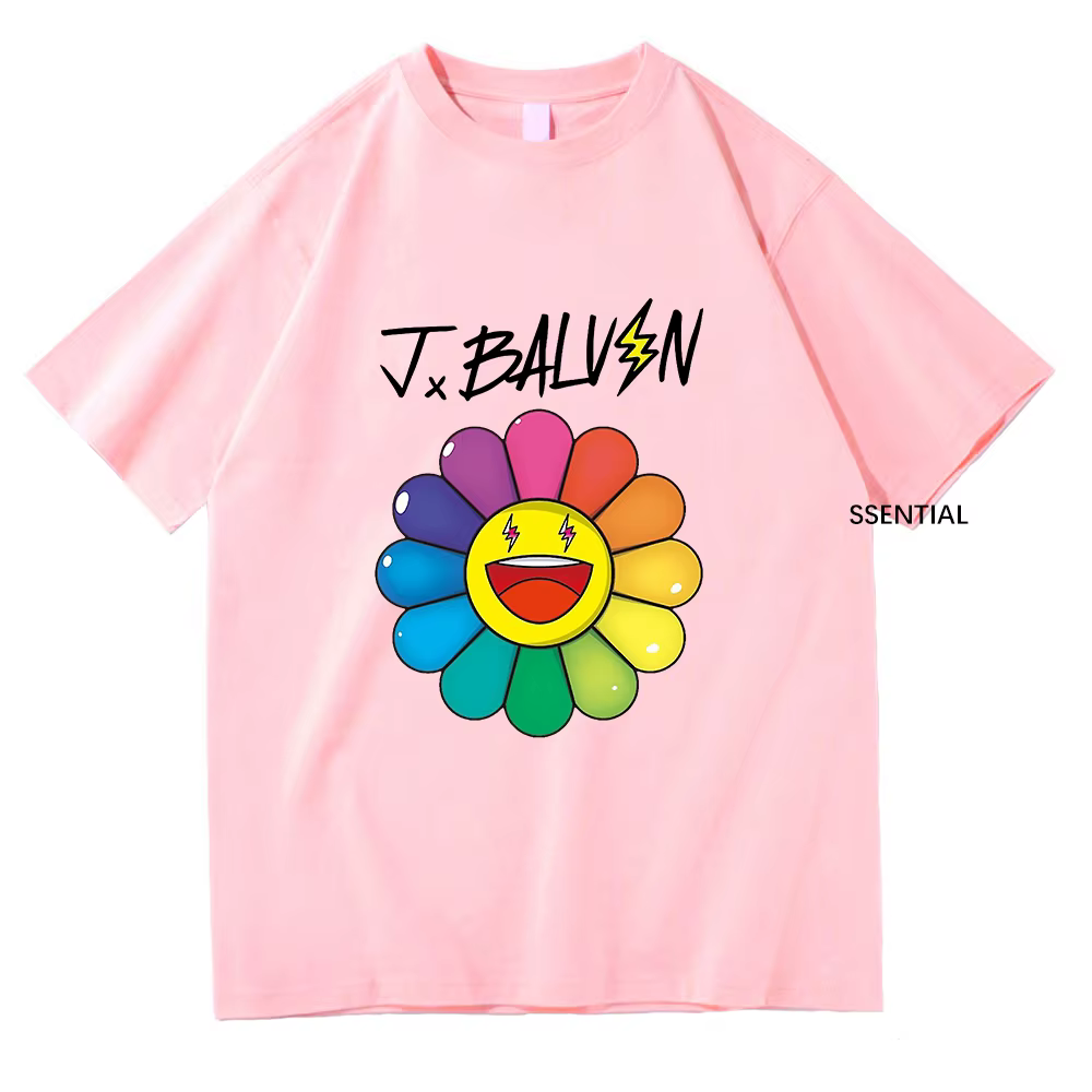 Fleurs t-shirts J. Balvin hommes/femmes vêtements Harajuku esthétique t-shirt Vintage unisexe Streetwear coton