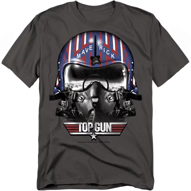 T-shirt Top Gun avec logo vieilli (Marron chiné) Nouvelle collection été 2026 pour femme