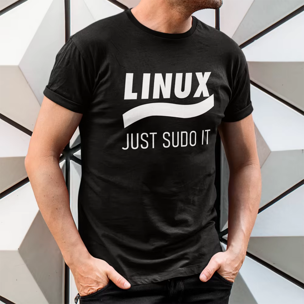 T-shirt pour Homme, Imprimé Linux
