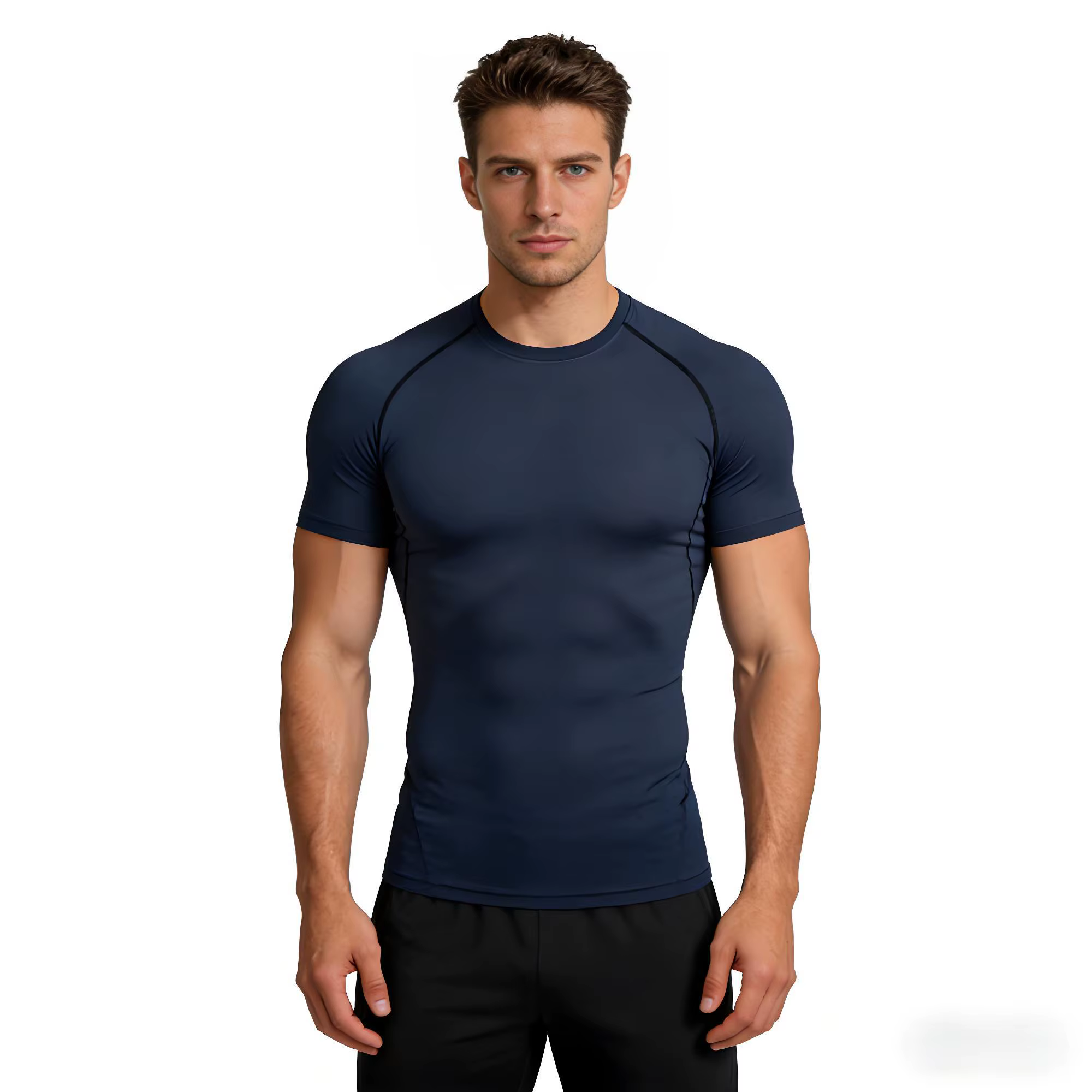 T-shirt de compression personnalisé à séchage rapide pour hommes et femmes