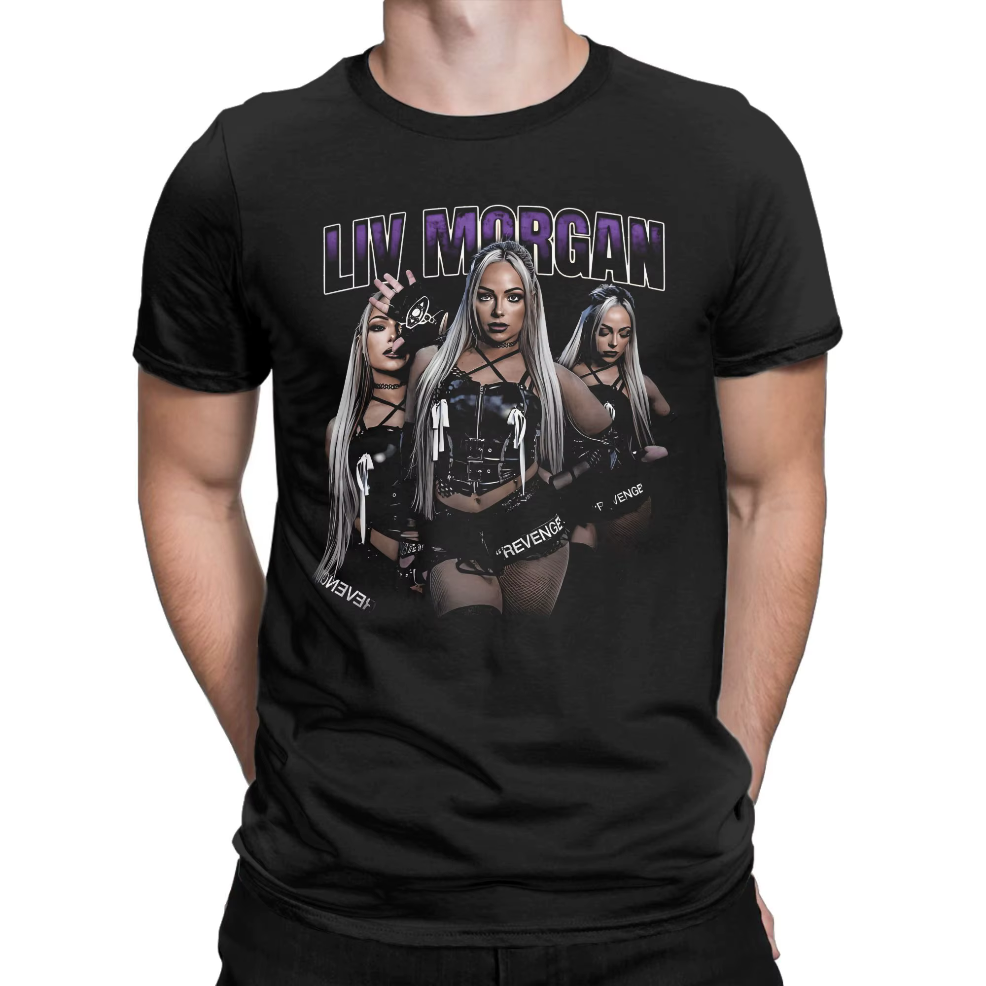 Liv Morgan T-Shirt hommes REVENGE Vintage pur coton