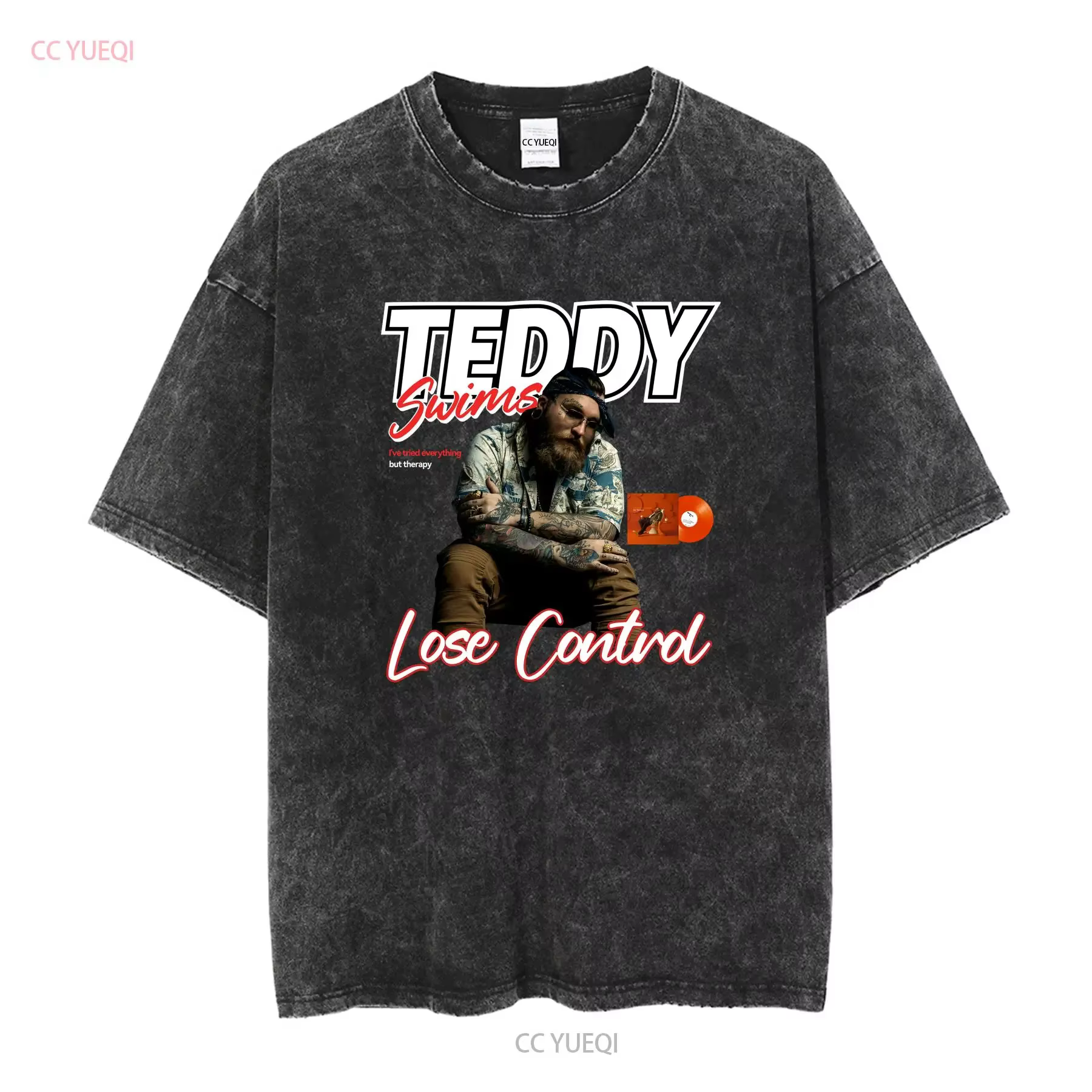 Nouveau Teddy nager perdre le contrôle pour les fans S 5XL t-shirt vintage lavé élégant décontracté légèrement vêtements de créateurs mode polyvalente