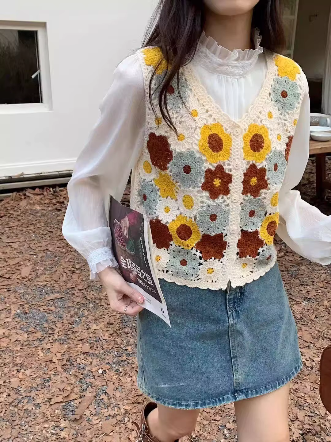 Haut en crochet Granny Square pour femme