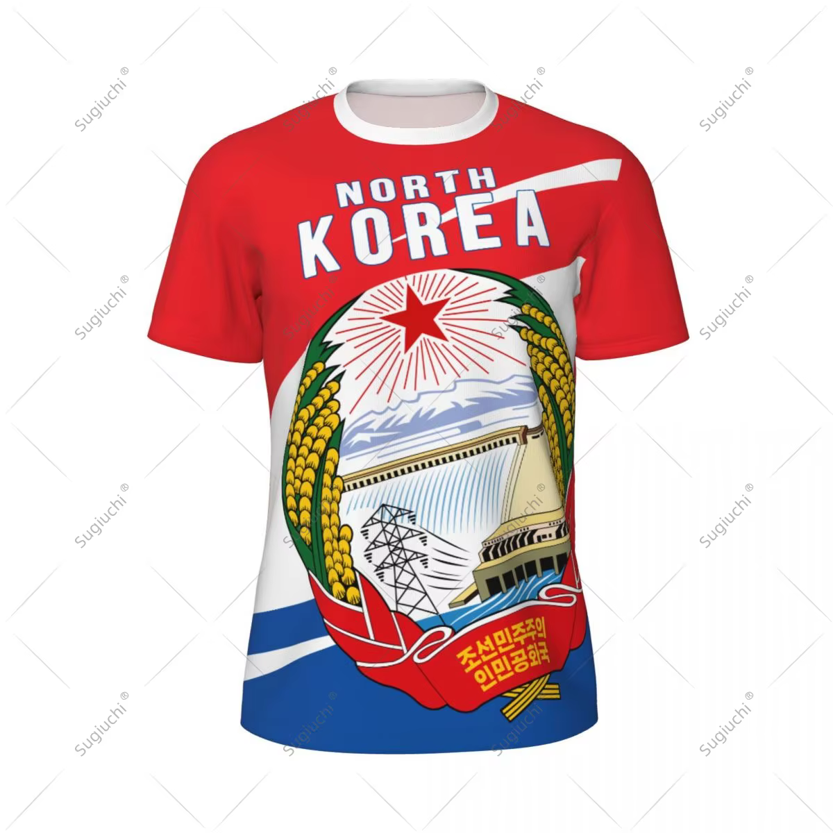 T-shirt de sport pour hommes et femmes avec drapeau de la Corée du Nord
