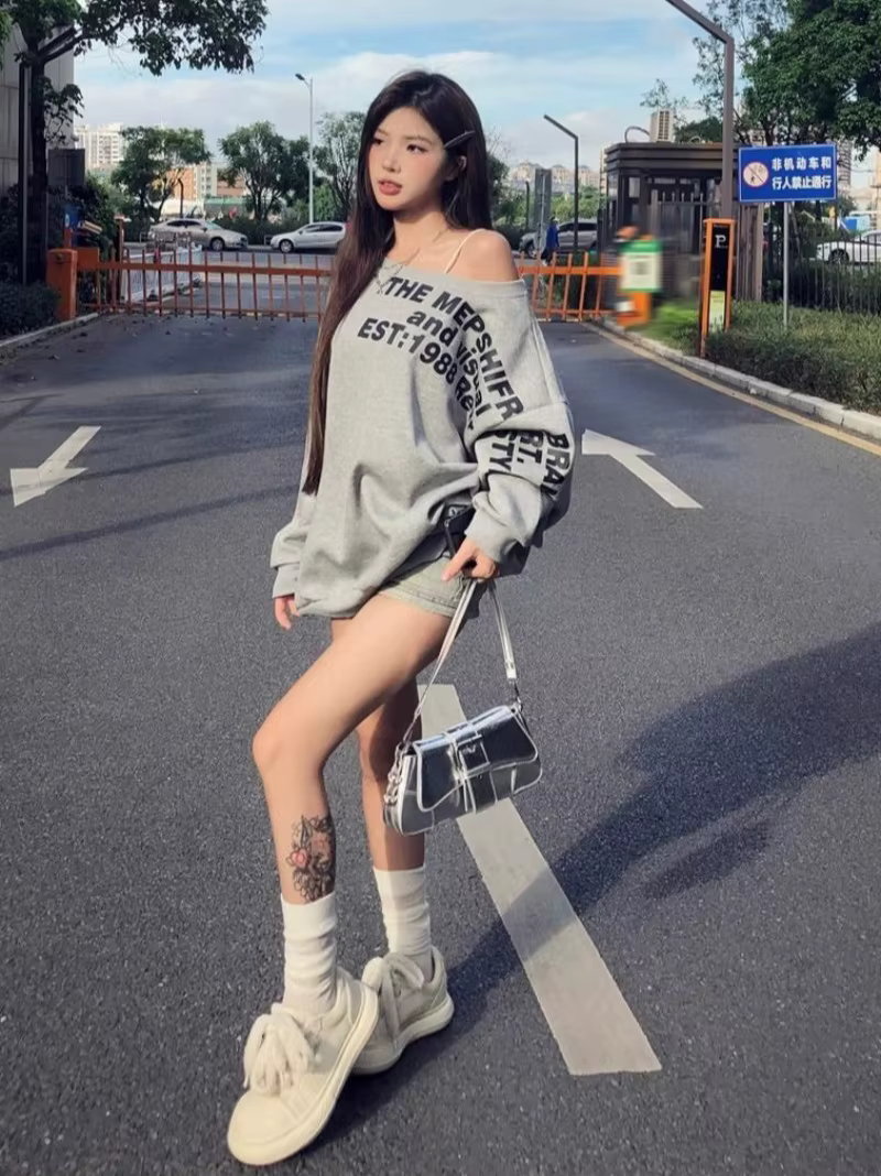 Sweat-shirt à manches longues pour femme