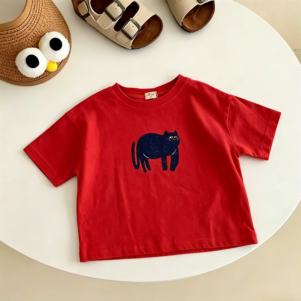 T-shirt mignon à manches courtes pour garçons et filles