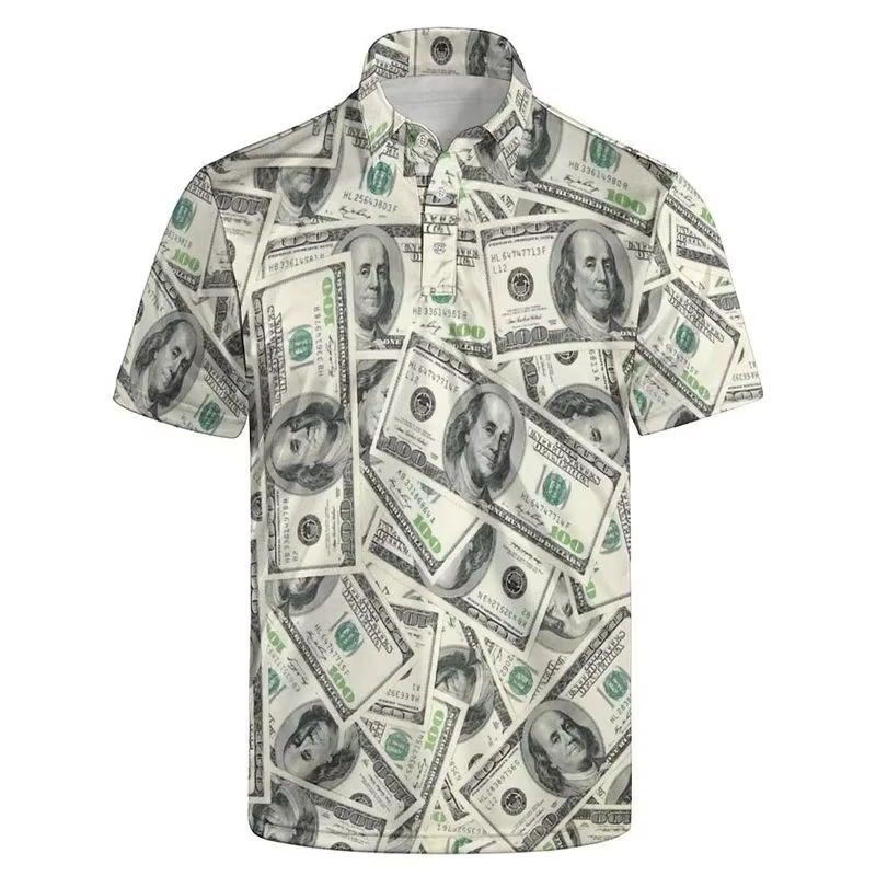 Polo pour Homme 2026 Tendance Motif Drapeau USA Impression 3D Manches Courtes T-shirt Vente Chaude Style Urbain Été Boutonné Col Revers Ample