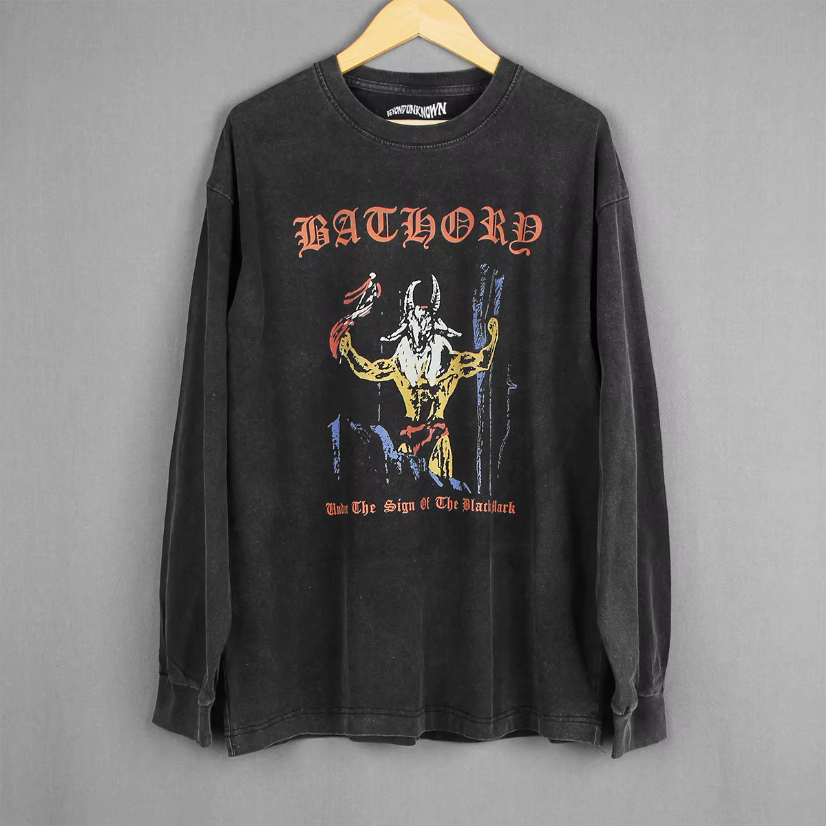 Bathory T-Shirt sous le signe du Black Mark Venom Burzum noir métal manches longues courtes lavé coton vêtements pour hommes chemise