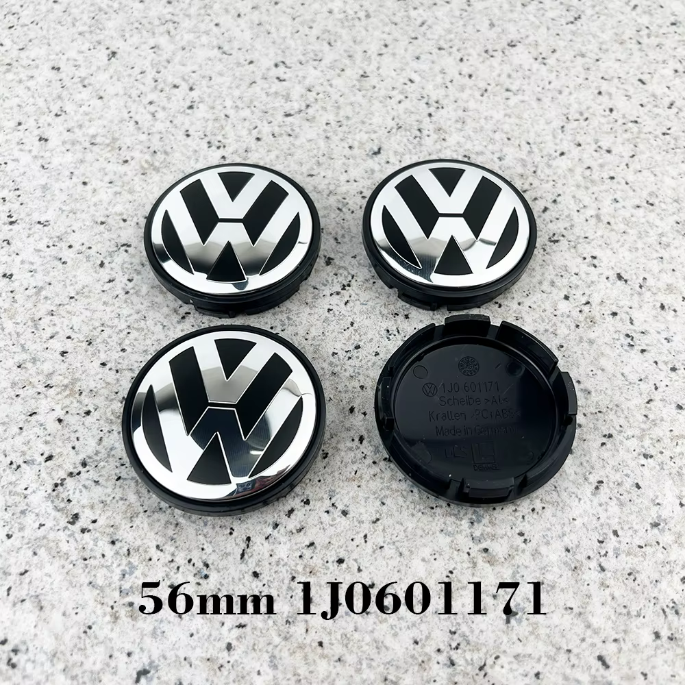 Enjoliveurs de roue 4 pièces 55MM 56MM 65MM 70MM, capuchons de moyeu de roue, emblèmes de style automobile pour VW Volkswagen Golf Polo Passat 3B7601171 1J0