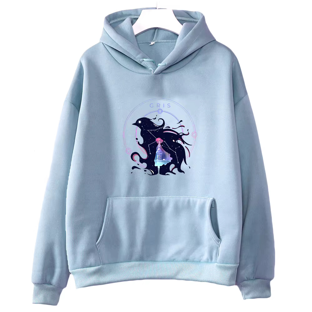 Gris Raven-Sweat-shirt à manches longues pour hommes et femmes