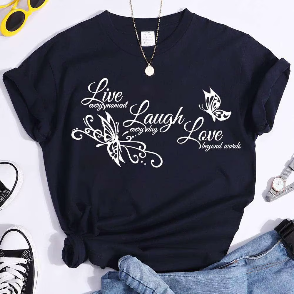 T-shirt à manches courtes et col rond pour femme