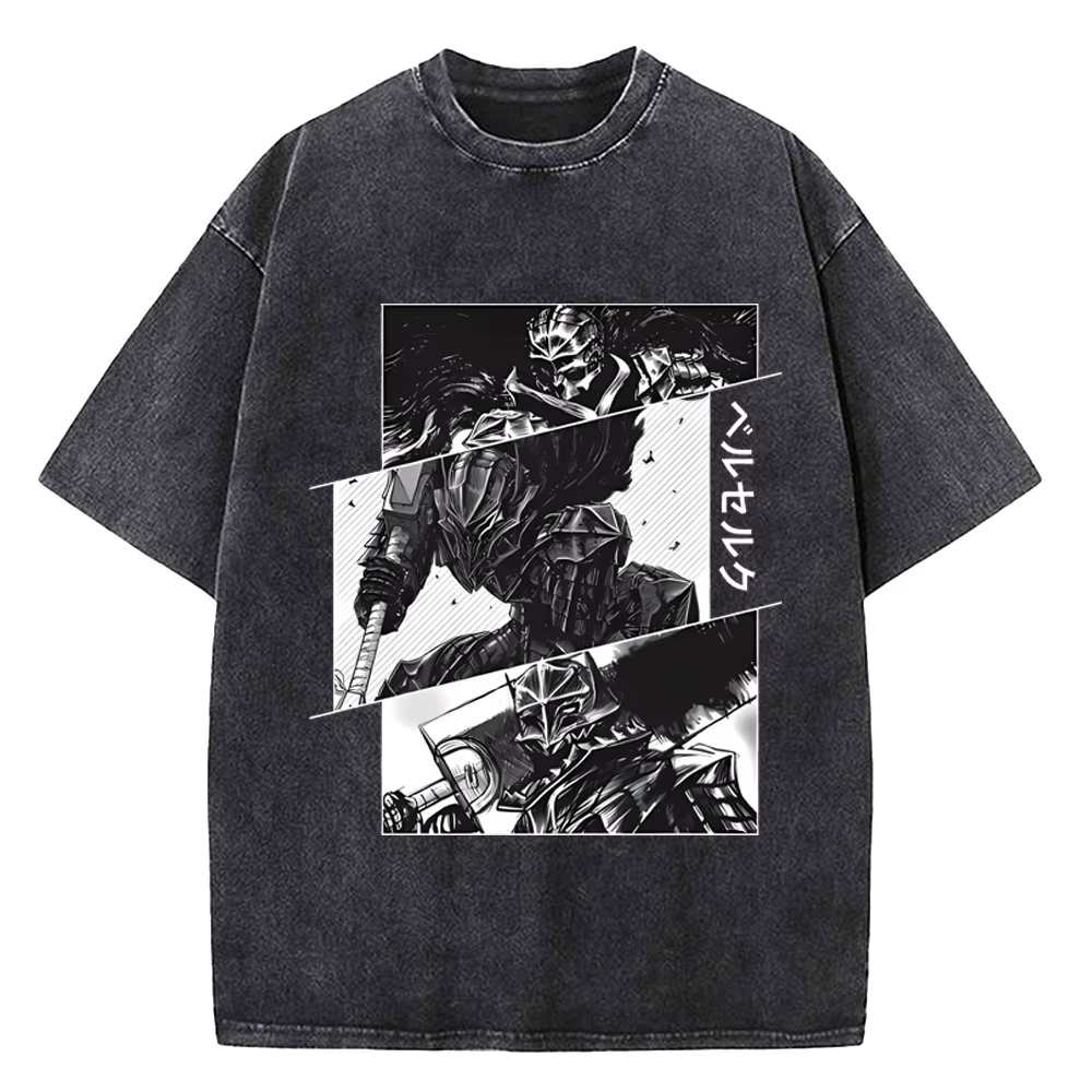 Berserk impression T-Shirt hommes Vintage lavé