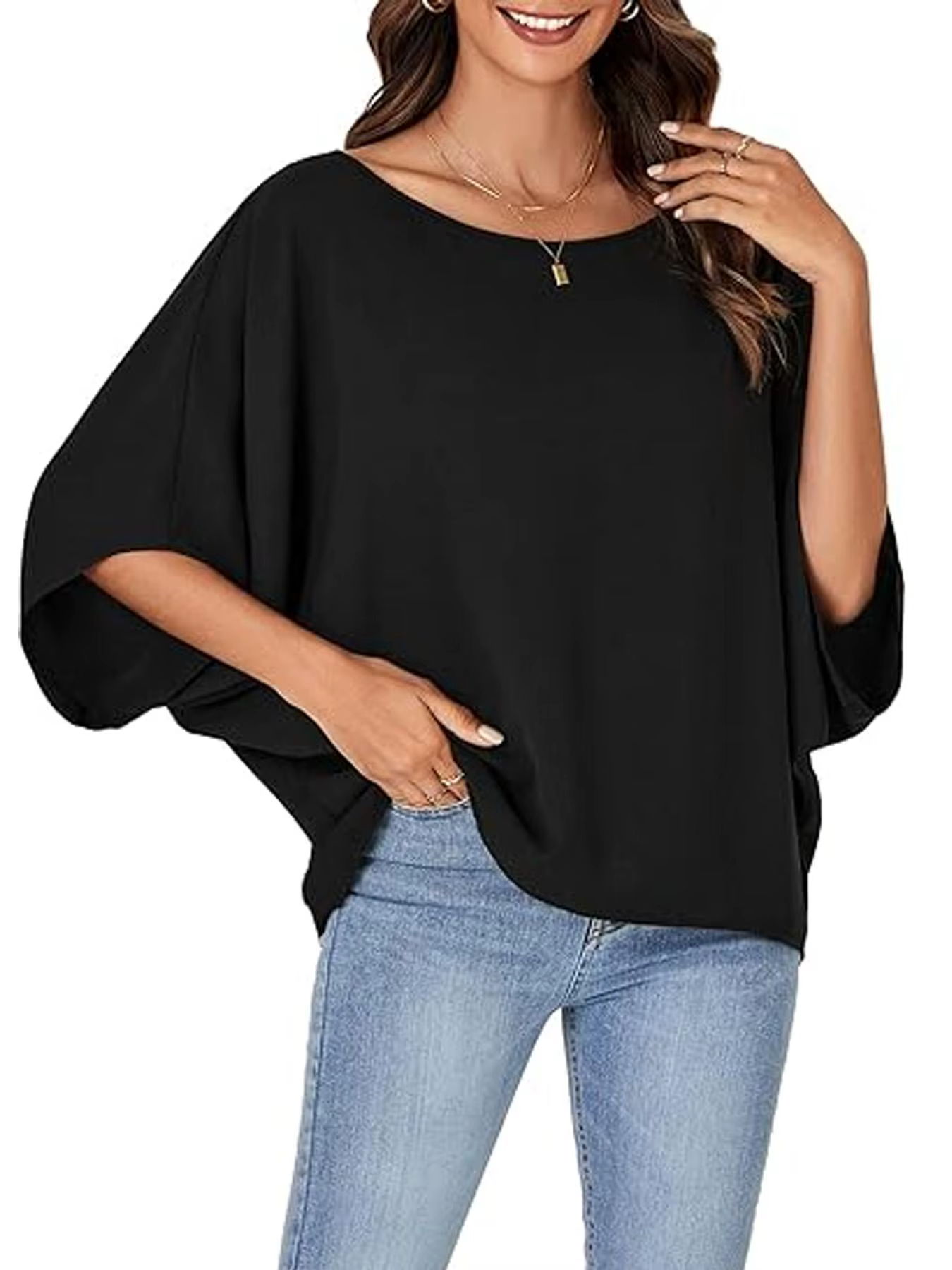 Chemise à manches chauve-souris pour femme