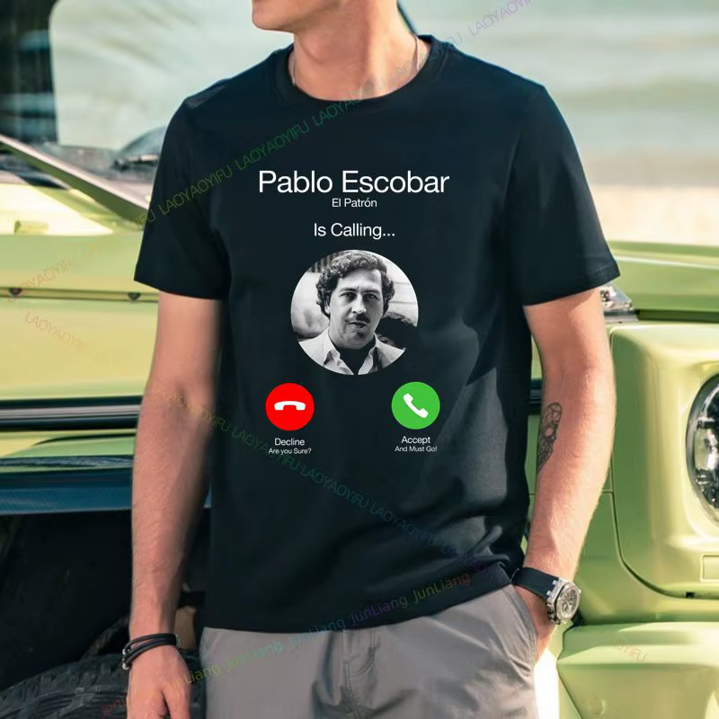 T-shirt unisexe à manches courtes et col rond Escobar Call for Men
