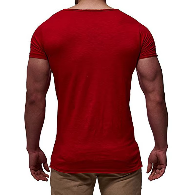 T-shirt hommes 2025 loisirs été à manches courtes couleur unie patchwork hauts t-shirts vêtements