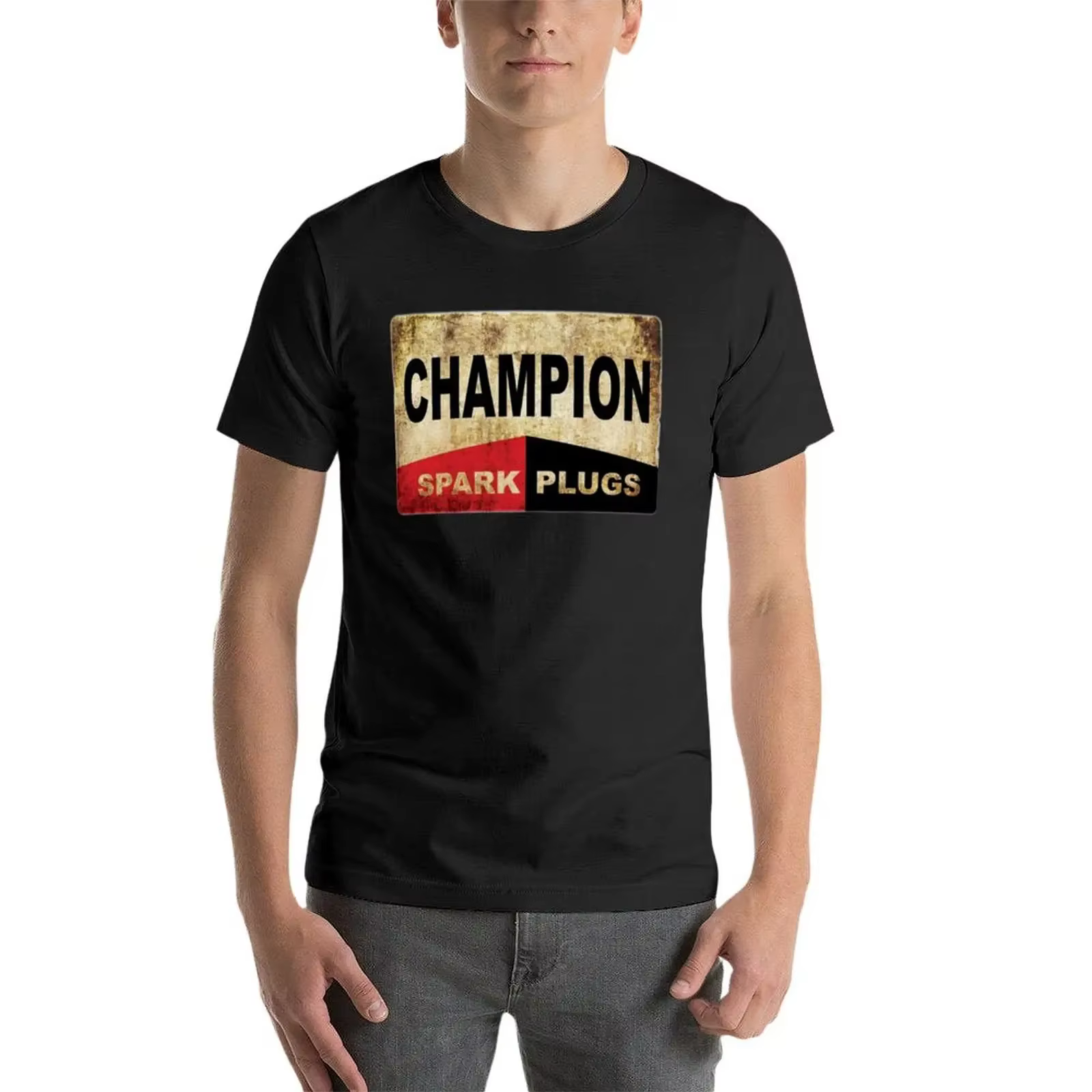 T-shirt graphique pour homme, estival et estival, Champion Spark Plugs