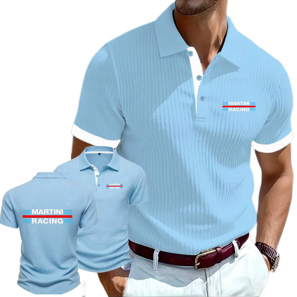 NOUVEAU Polo en tricot à revers pour homme