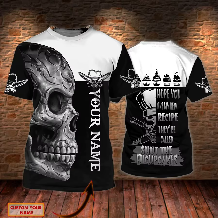 Chef tatoué été hommes T-shirt nom personnalisé