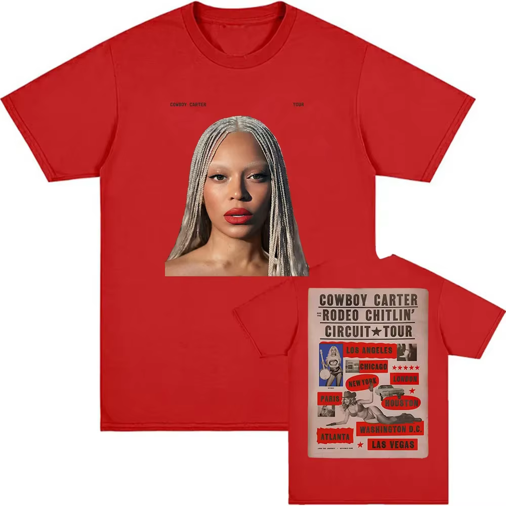 Beyoncé COWBOY CARTER TOUR 2025 T-shirt été femmes hommes t-shirts à manches courtes col rond