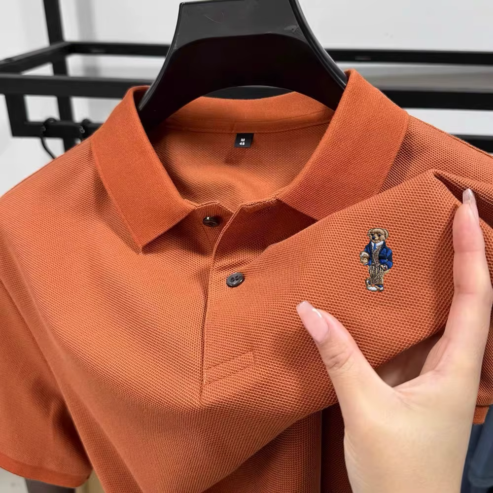 Polo d'été à manches courtes en coton de haute qualité pour hommes