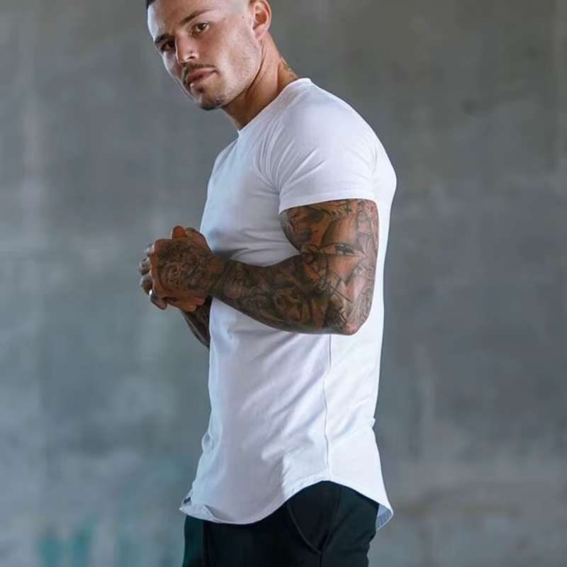 T-shirt uni à manches courtes pour homme