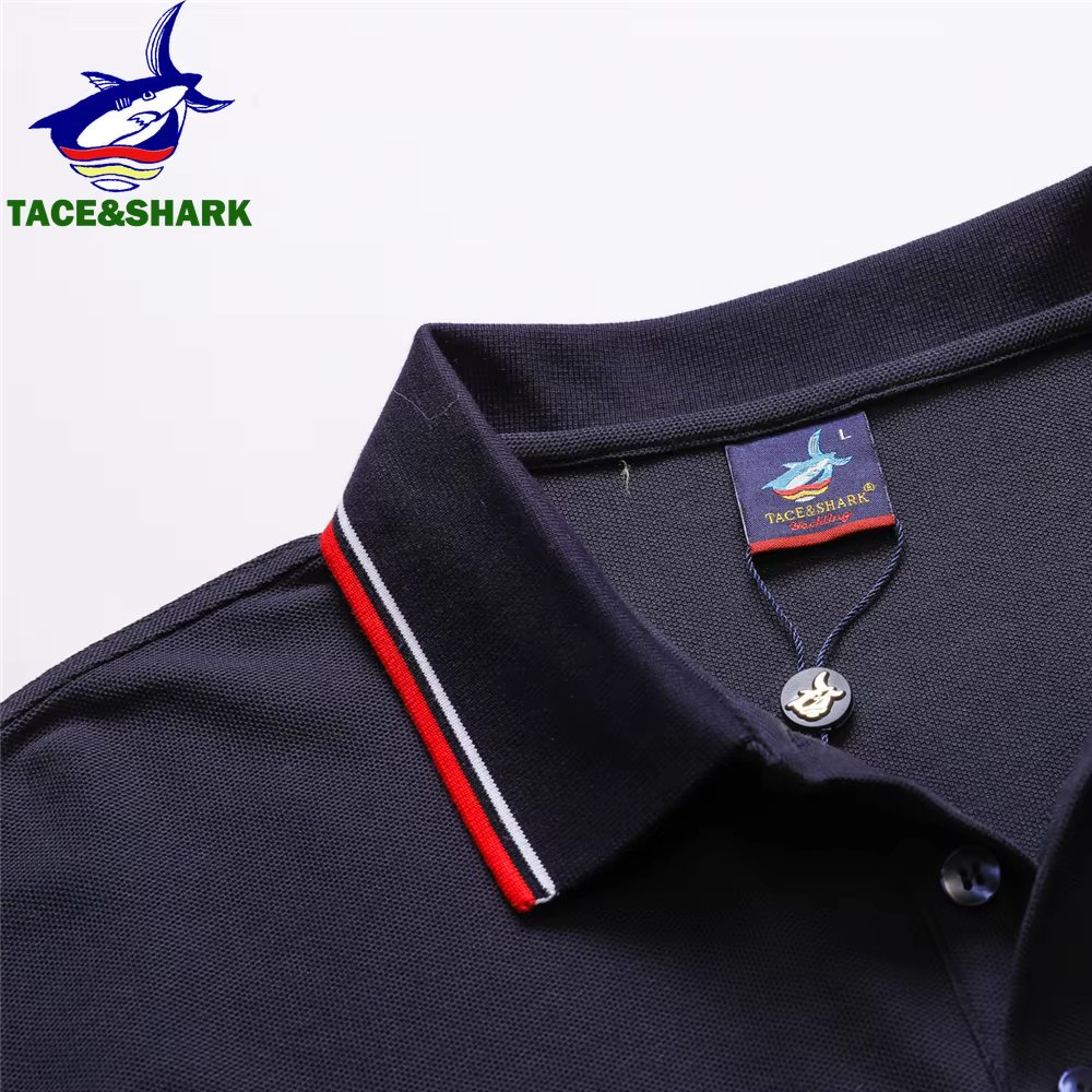 TACE & SHARK-Polo uni pour homme