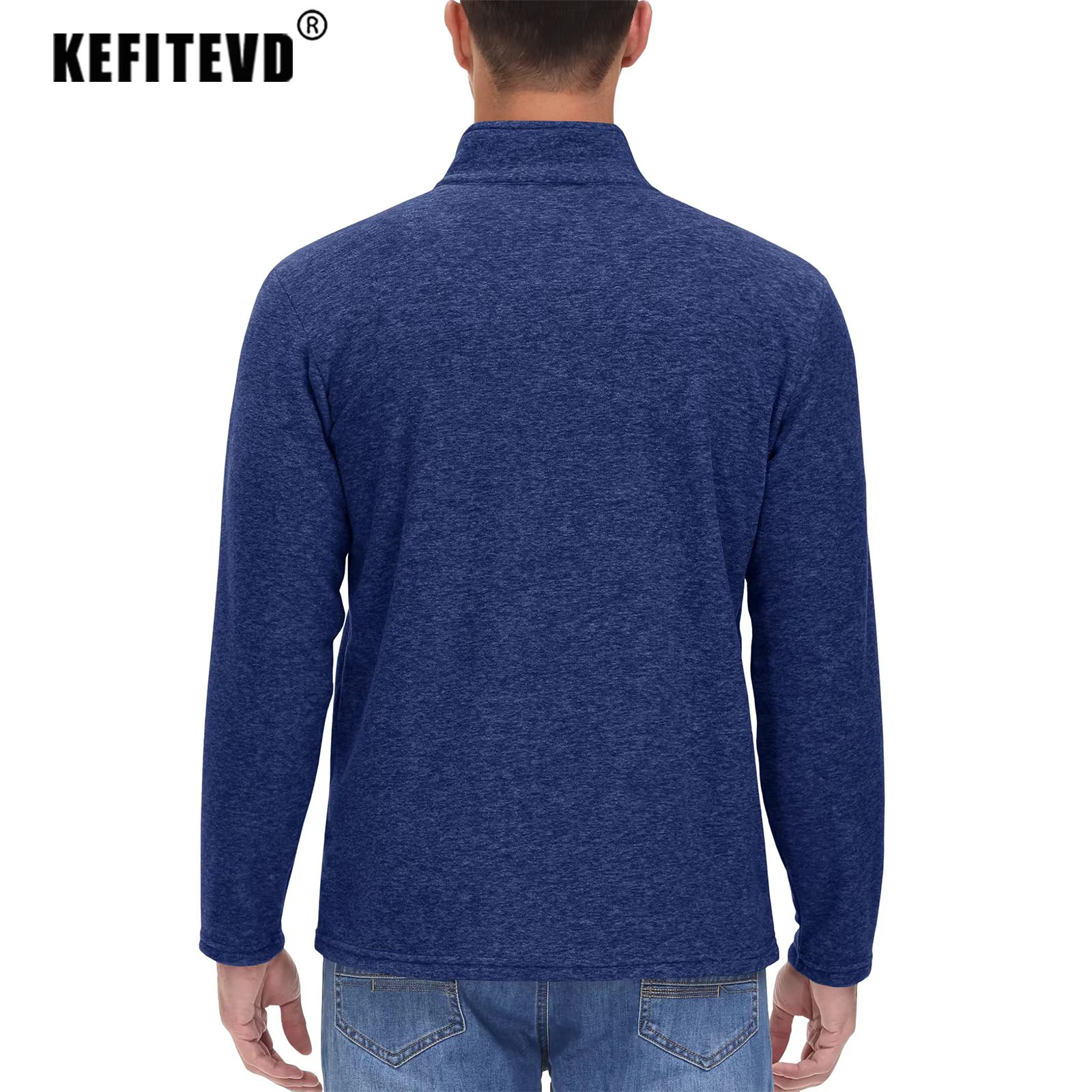 KEFITEVD hiver polaire chemises chaudes hommes 1/4 fermeture éclair thermique doux sueur randonnée chemise en plein air