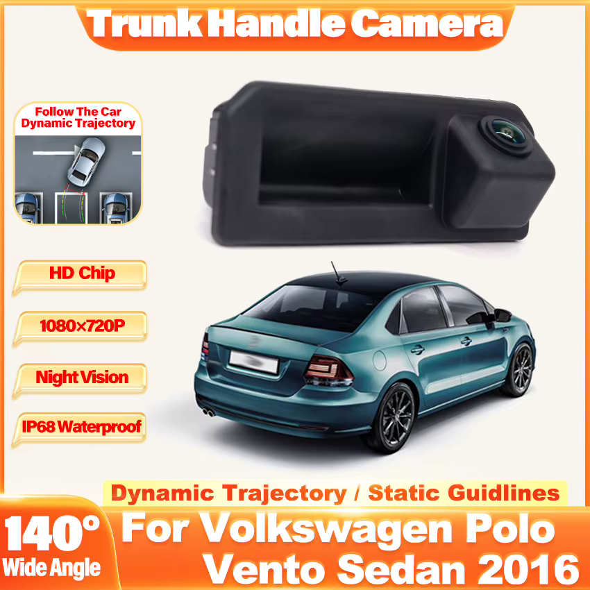 Caméra arrière pour Volkswagen Polo Vento Sedan 2016 Facelift 2017 2018 2019