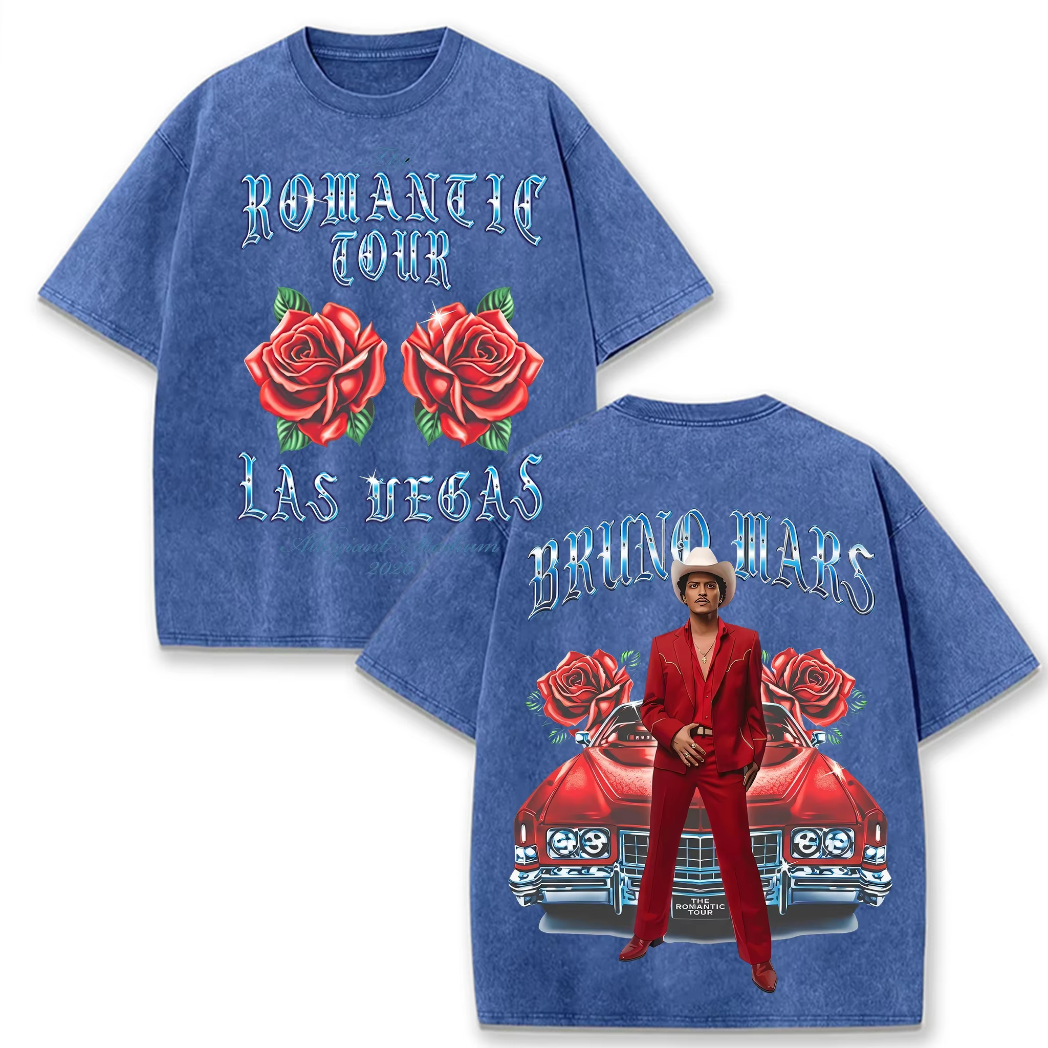 T-shirt vintage délavé Bruno Mars The Romantic Tour Las Vegas 2026
