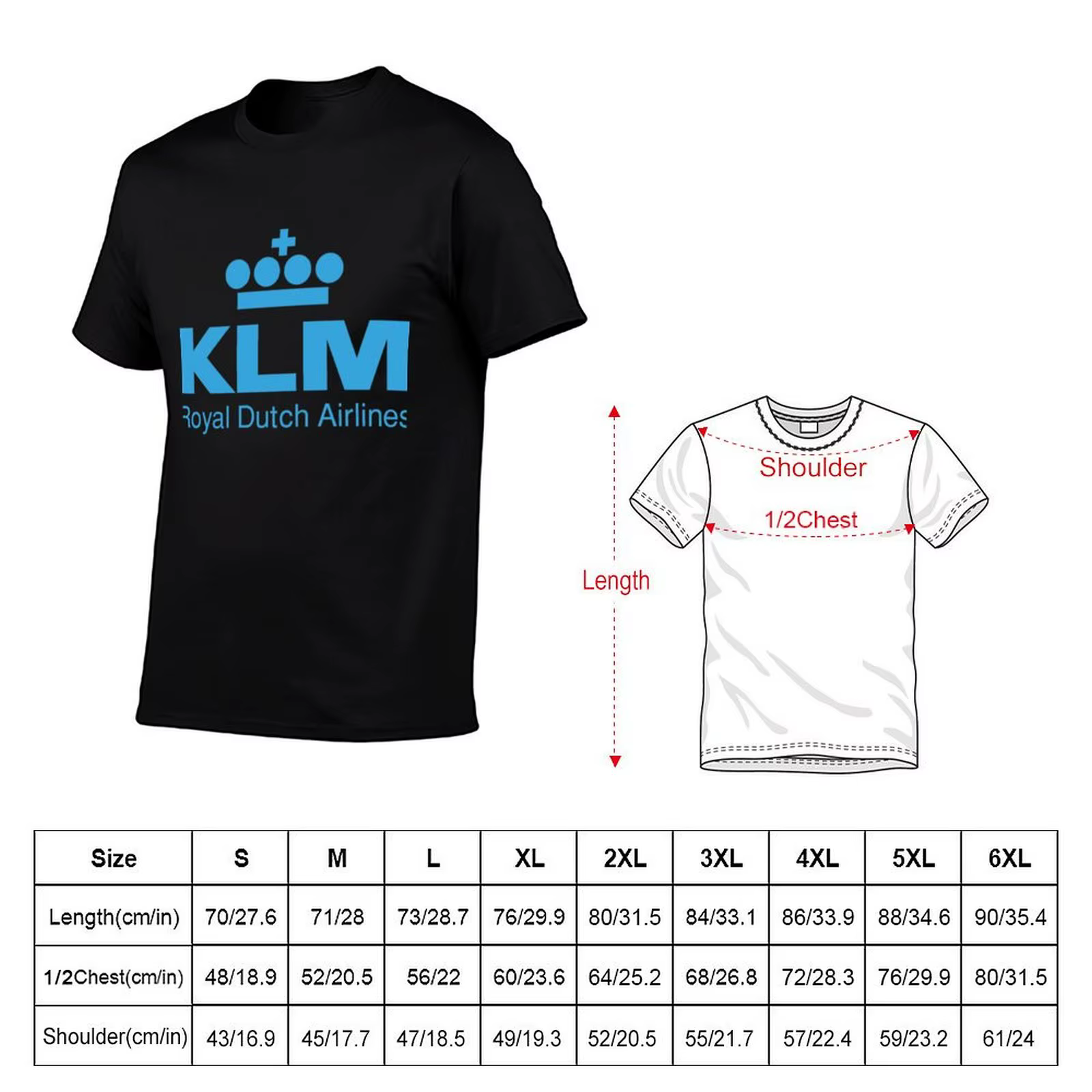 SELLER-KLM Airlines marchandise T-Shirt chemises de créateurs