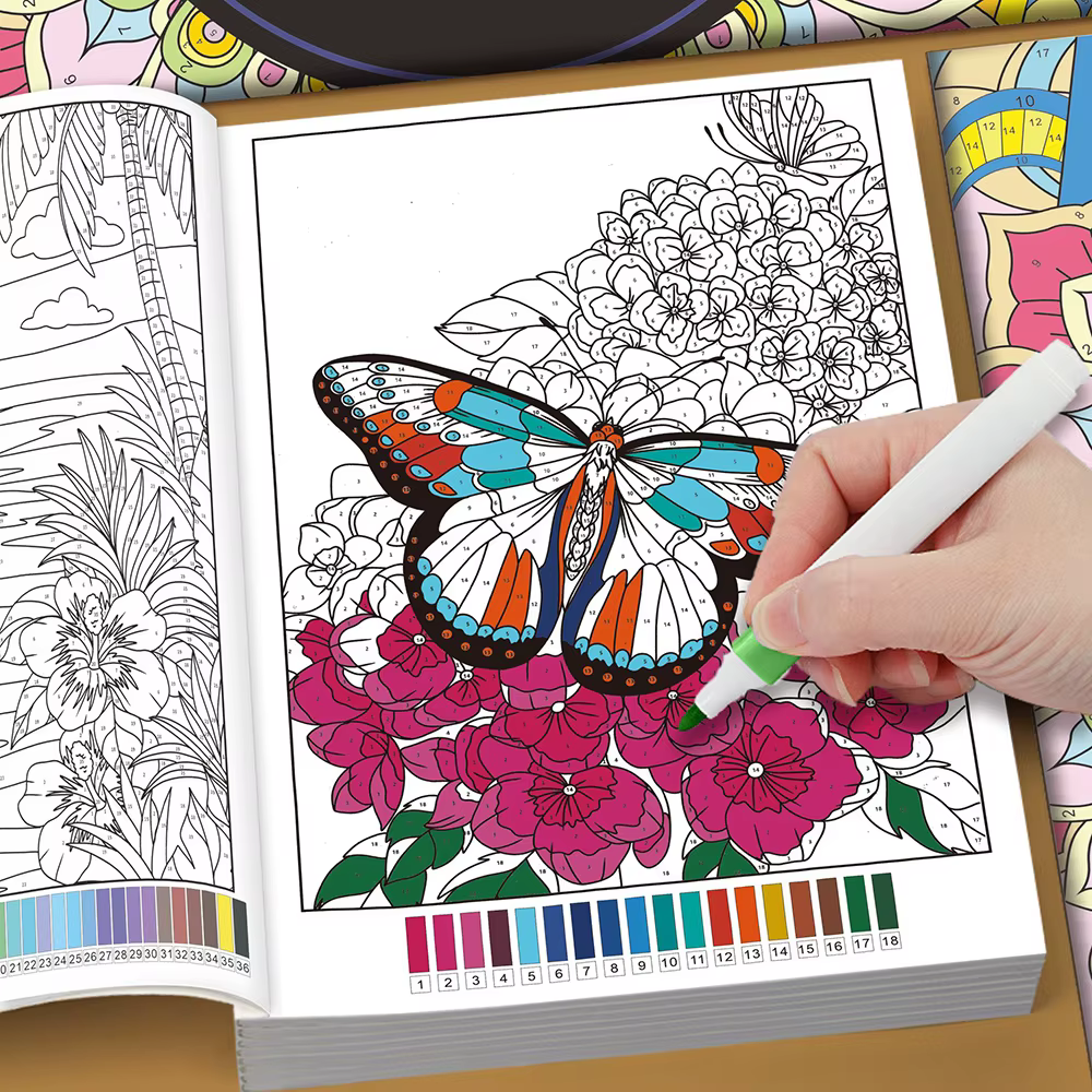 Livre de coloriage par numéros pour adultes