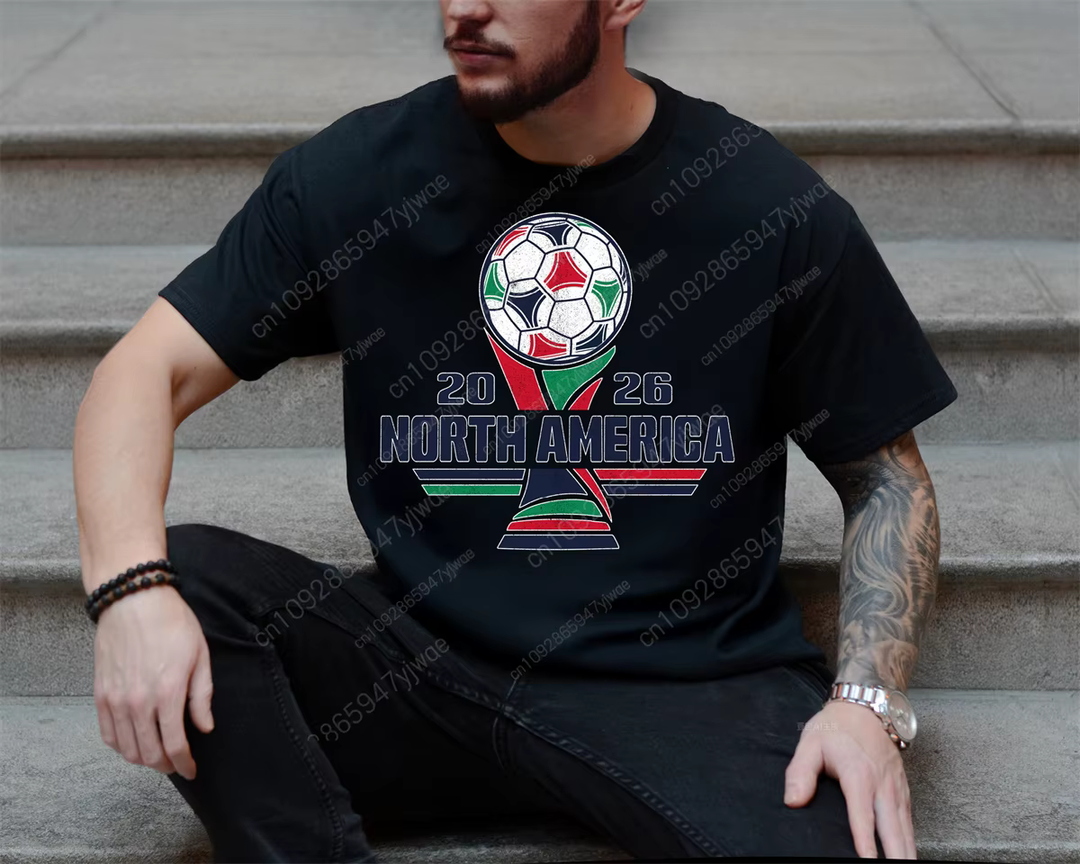 T-shirt de l'Édition Mondiale de Football Amérique Mexique Canada 2026 – Collection Été Homme et Femme