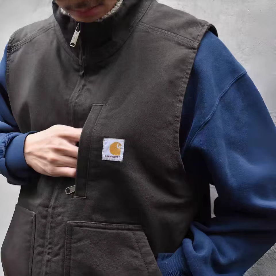 Gilet en velours d'agneau doublé polaire