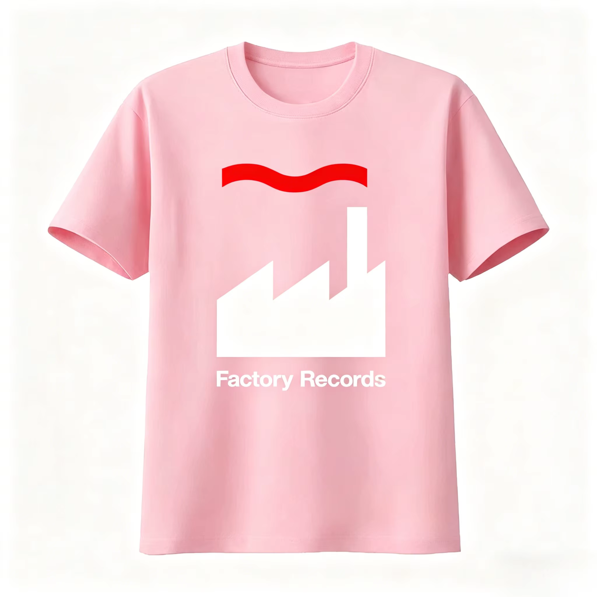 T-shirt Factory Records disponible en noir et blanc classiques