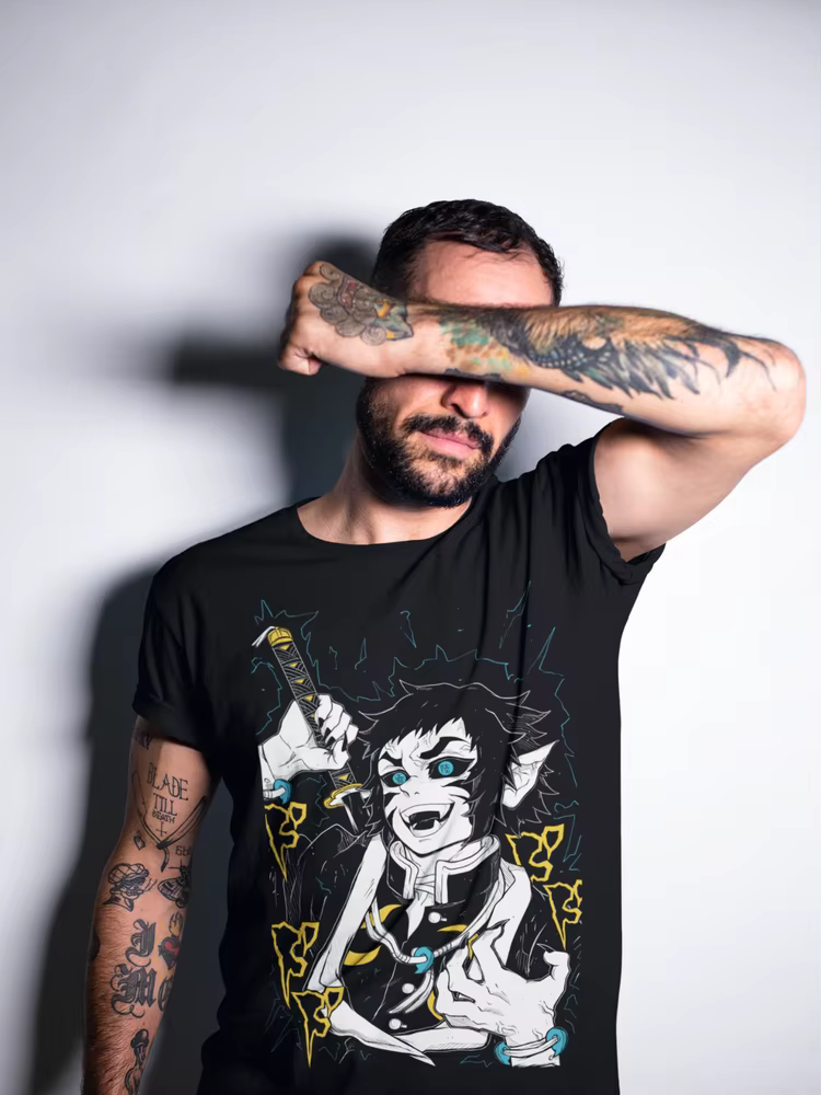 Kaigaku T-shirt Kimetsu no Yaiba Anime Harajuku Kyojuro Rengoku chemise cadeau