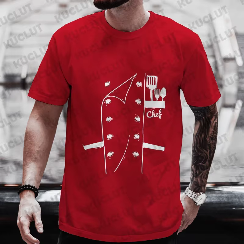 Drôle Chef t-shirt hommes à manches courtes cuisinier