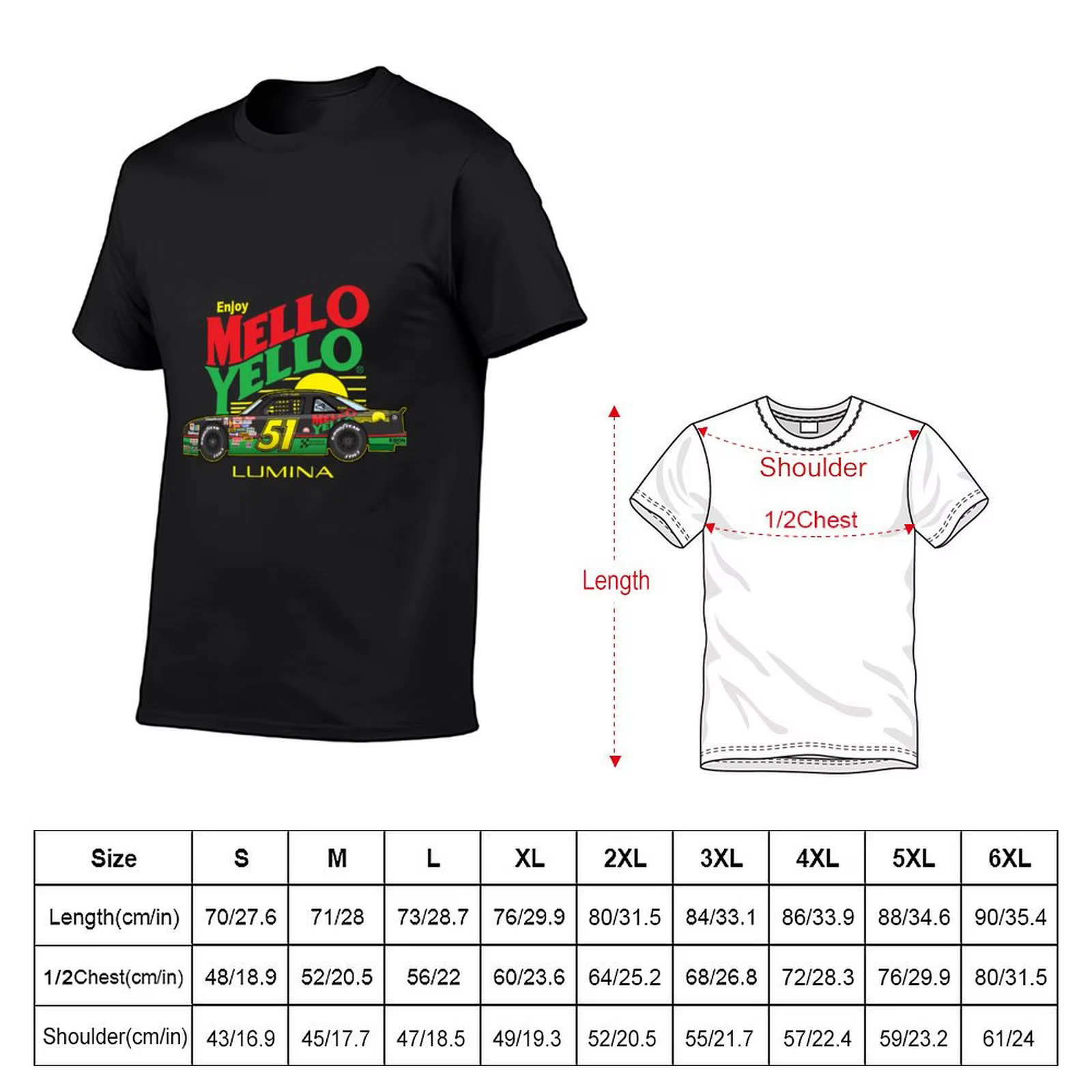 51 Mello Yello Cole Trickle Days of Thunder Illustration T-Shirt haut d'été chemises t-shirts graphiques plaine noir