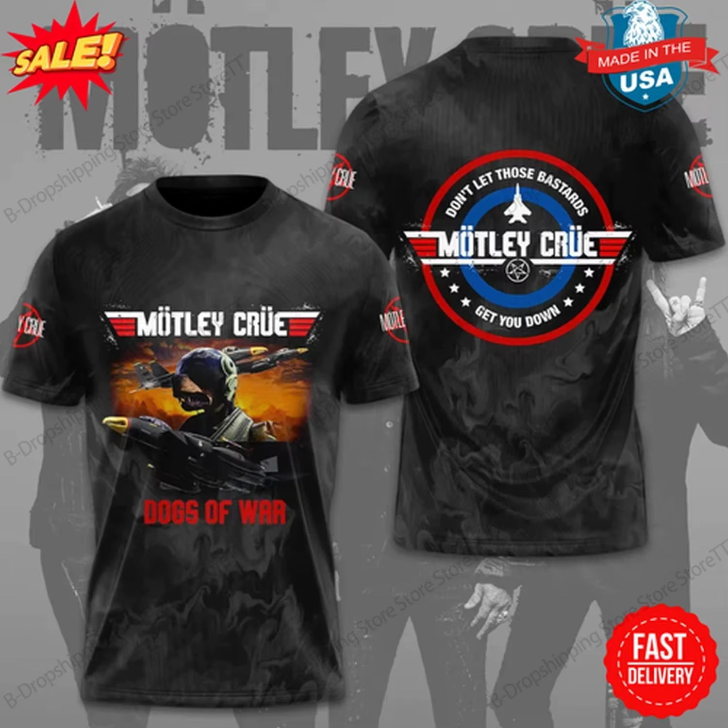 Metal Rock Band Motley Crue Tour impression 3d T-shirt hommes femmes mode Hip Hop décontracté à manches courtes hauts