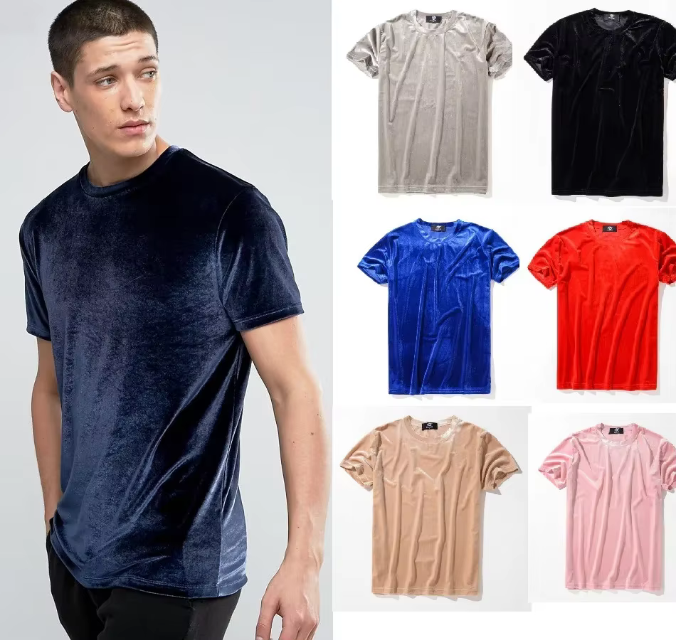 Nouveau T-shirt en velours à manches courtes 2026 – Style décontracté et tendance pour homme – Hauts et t-shirts masculins