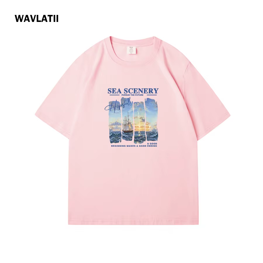 WAVLATII – t-shirt 100% coton pour femmes