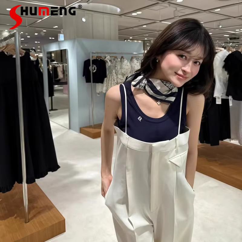 Style japonais mode doux lettre broderie Camis été 2025 filles coupe ajustée décontracté haut sans manches quotidien basique débardeur femmes